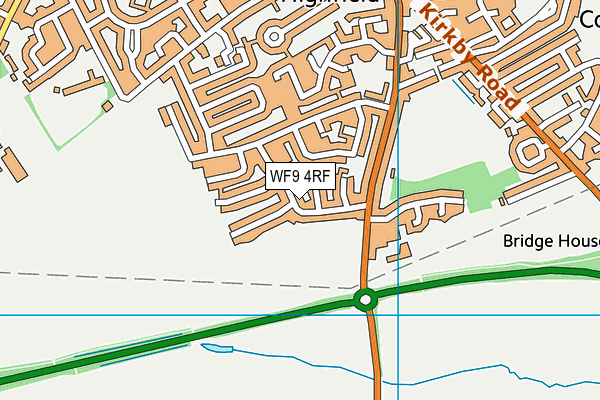 WF9 4RF map - OS VectorMap District (Ordnance Survey)