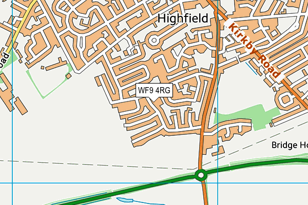 WF9 4RG map - OS VectorMap District (Ordnance Survey)