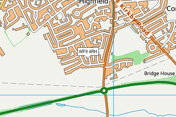 WF9 4RH map - OS VectorMap District (Ordnance Survey)