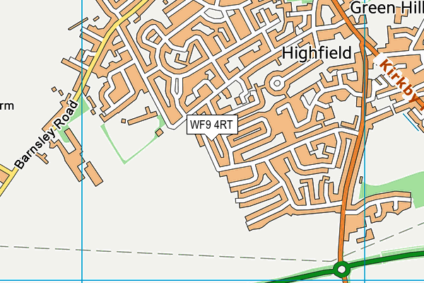 WF9 4RT map - OS VectorMap District (Ordnance Survey)