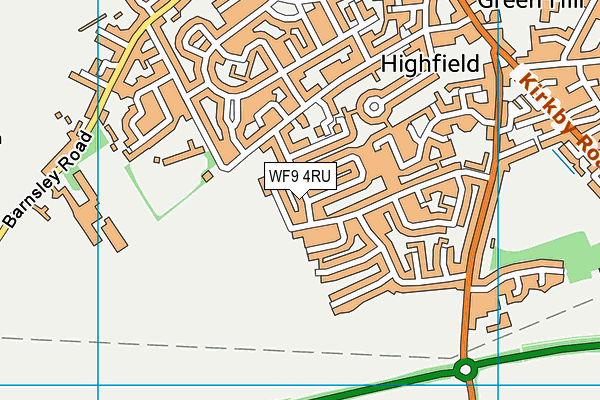 WF9 4RU map - OS VectorMap District (Ordnance Survey)