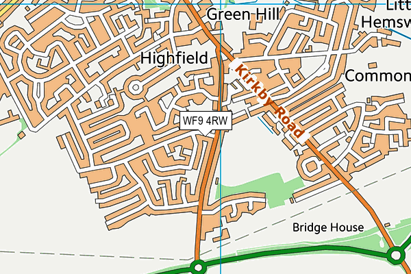 WF9 4RW map - OS VectorMap District (Ordnance Survey)