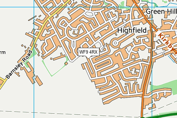 WF9 4RX map - OS VectorMap District (Ordnance Survey)