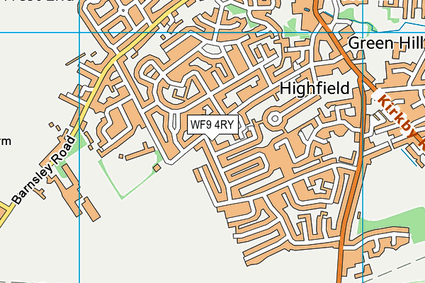WF9 4RY map - OS VectorMap District (Ordnance Survey)