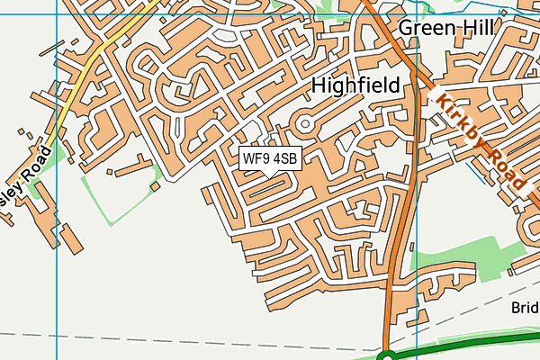 WF9 4SB map - OS VectorMap District (Ordnance Survey)