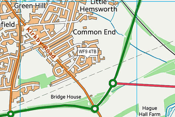 WF9 4TB map - OS VectorMap District (Ordnance Survey)