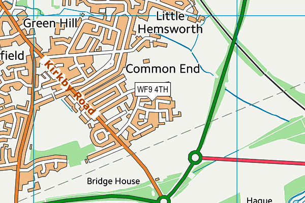 WF9 4TH map - OS VectorMap District (Ordnance Survey)