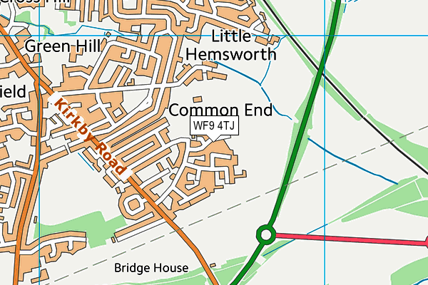 WF9 4TJ map - OS VectorMap District (Ordnance Survey)