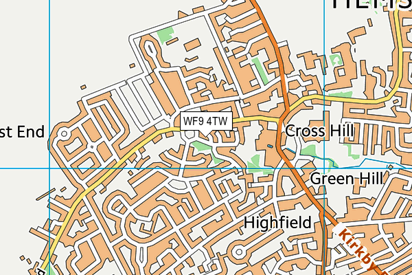 WF9 4TW map - OS VectorMap District (Ordnance Survey)