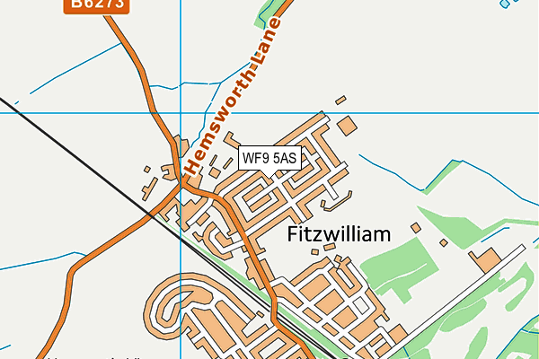 WF9 5AS map - OS VectorMap District (Ordnance Survey)