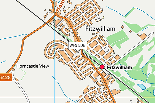 WF9 5DE map - OS VectorMap District (Ordnance Survey)