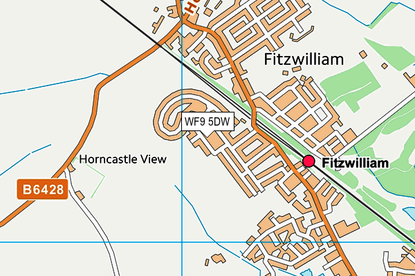 WF9 5DW map - OS VectorMap District (Ordnance Survey)