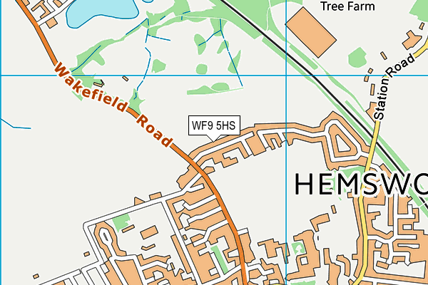 WF9 5HS map - OS VectorMap District (Ordnance Survey)