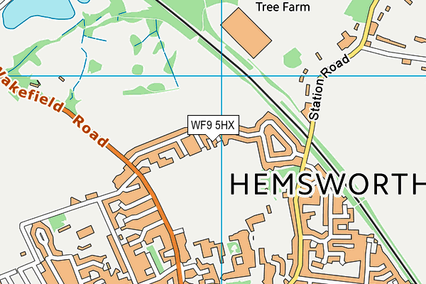 WF9 5HX map - OS VectorMap District (Ordnance Survey)