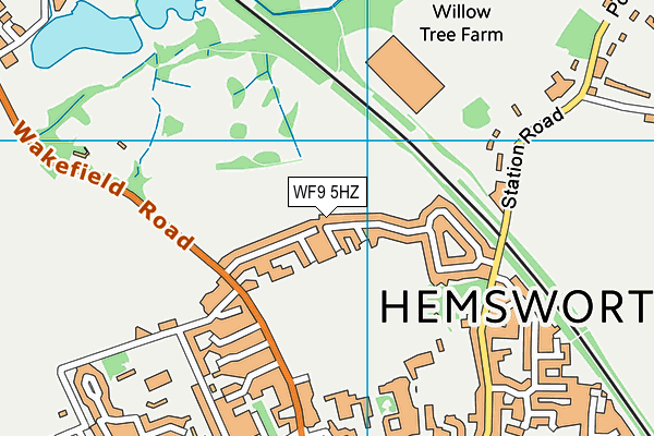 WF9 5HZ map - OS VectorMap District (Ordnance Survey)