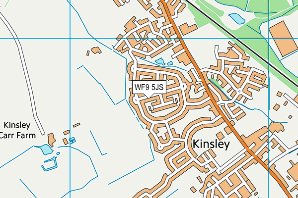 WF9 5JS map - OS VectorMap District (Ordnance Survey)