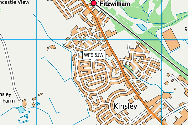 WF9 5JW map - OS VectorMap District (Ordnance Survey)