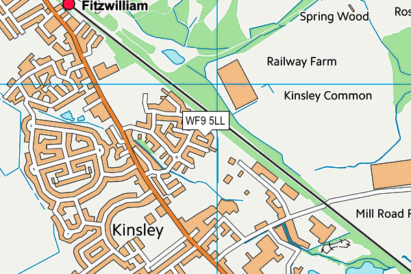 WF9 5LL map - OS VectorMap District (Ordnance Survey)