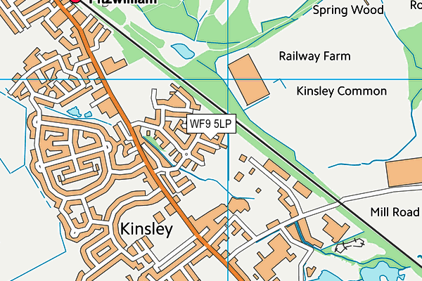 WF9 5LP map - OS VectorMap District (Ordnance Survey)