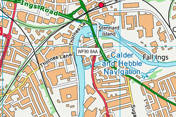 WF90 8AA map - OS VectorMap District (Ordnance Survey)