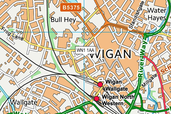 WN1 1AA map - OS VectorMap District (Ordnance Survey)