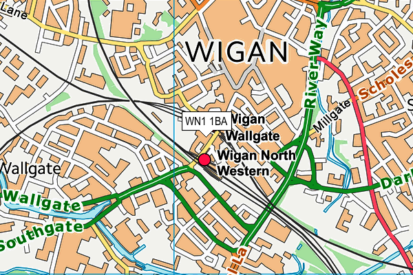 WN1 1BA map - OS VectorMap District (Ordnance Survey)