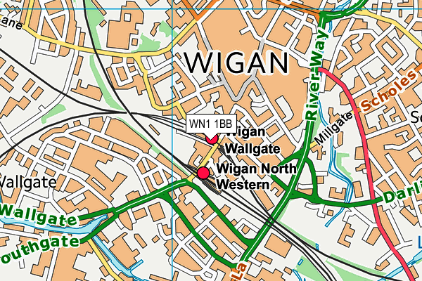 WN1 1BB map - OS VectorMap District (Ordnance Survey)