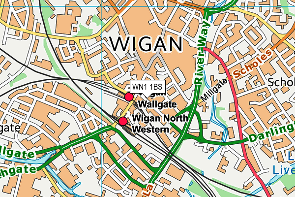 WN1 1BS map - OS VectorMap District (Ordnance Survey)