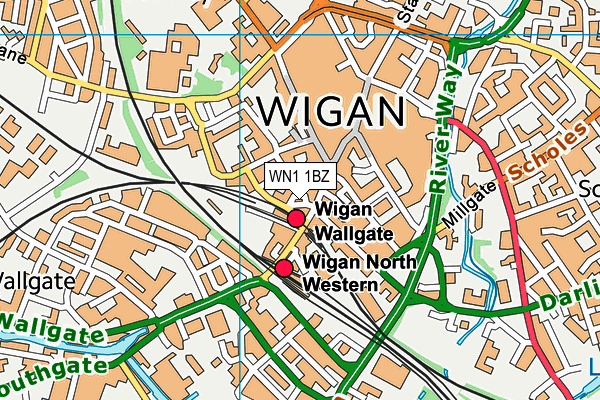 WN1 1BZ map - OS VectorMap District (Ordnance Survey)