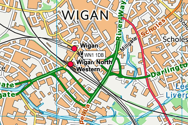 WN1 1DB map - OS VectorMap District (Ordnance Survey)