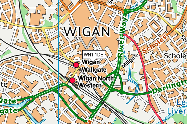 WN1 1DE map - OS VectorMap District (Ordnance Survey)
