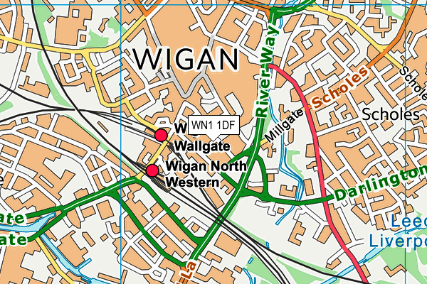 WN1 1DF map - OS VectorMap District (Ordnance Survey)