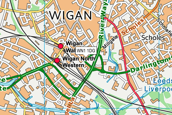 WN1 1DG map - OS VectorMap District (Ordnance Survey)