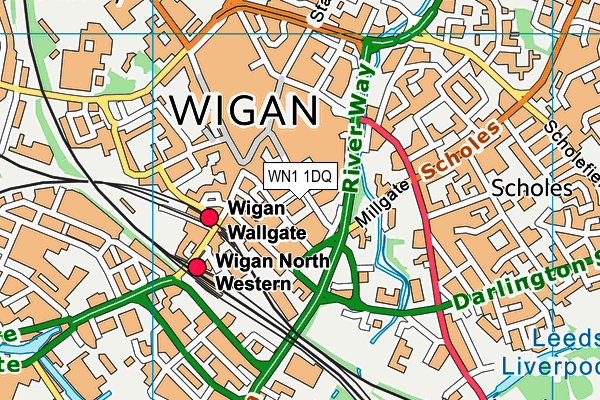WN1 1DQ map - OS VectorMap District (Ordnance Survey)