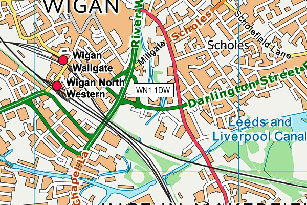 WN1 1DW map - OS VectorMap District (Ordnance Survey)
