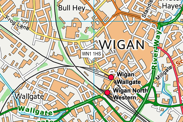 WN1 1HS map - OS VectorMap District (Ordnance Survey)