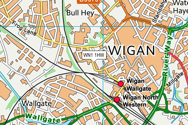 WN1 1HW map - OS VectorMap District (Ordnance Survey)