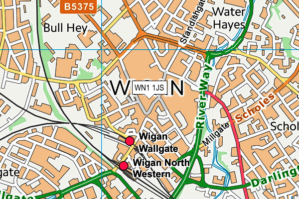 WN1 1JS map - OS VectorMap District (Ordnance Survey)