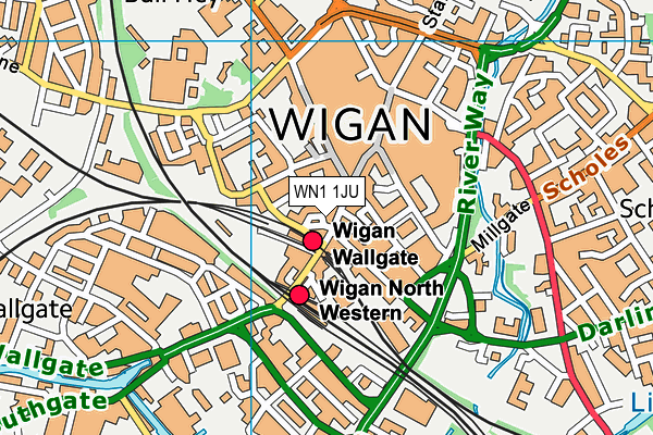 WN1 1JU map - OS VectorMap District (Ordnance Survey)