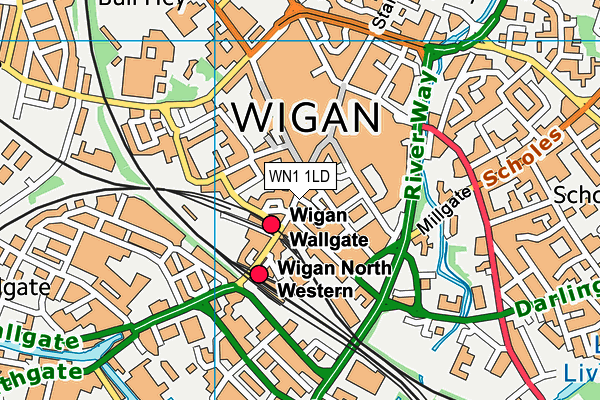 WN1 1LD map - OS VectorMap District (Ordnance Survey)