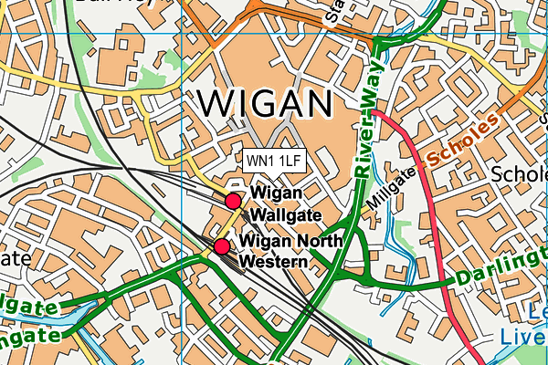 WN1 1LF map - OS VectorMap District (Ordnance Survey)