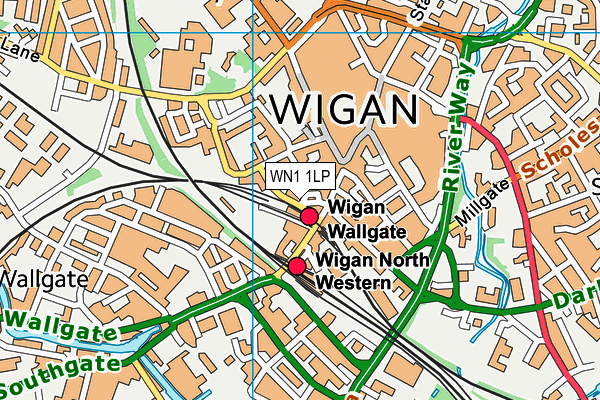 WN1 1LP map - OS VectorMap District (Ordnance Survey)