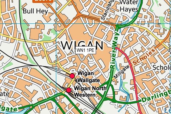 WN1 1PE map - OS VectorMap District (Ordnance Survey)