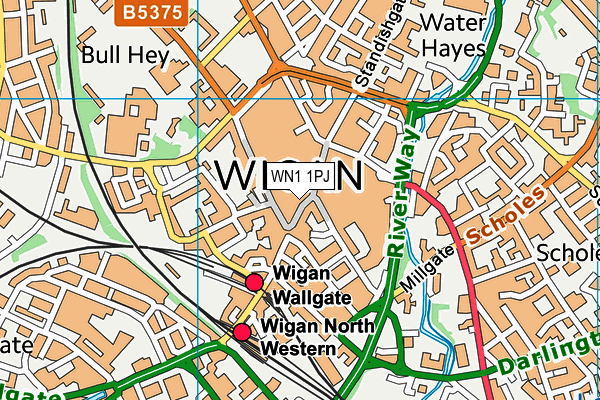 WN1 1PJ map - OS VectorMap District (Ordnance Survey)