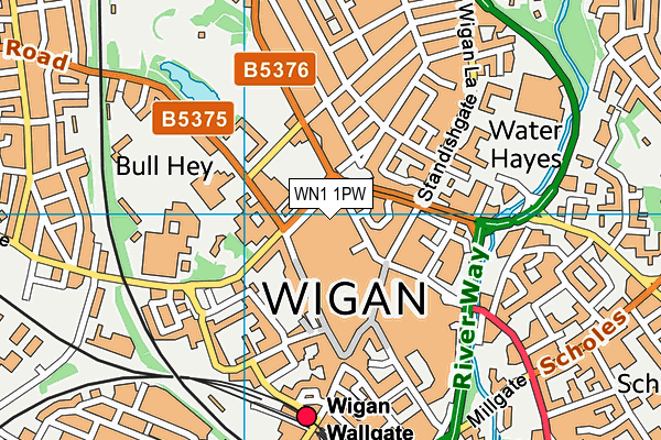 WN1 1PW map - OS VectorMap District (Ordnance Survey)