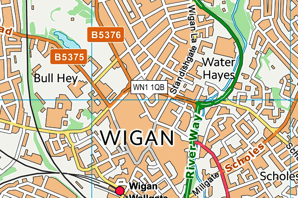 WN1 1QB map - OS VectorMap District (Ordnance Survey)