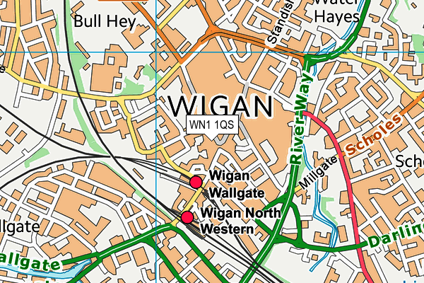 WN1 1QS map - OS VectorMap District (Ordnance Survey)