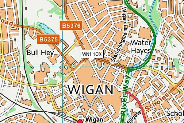 WN1 1QX map - OS VectorMap District (Ordnance Survey)