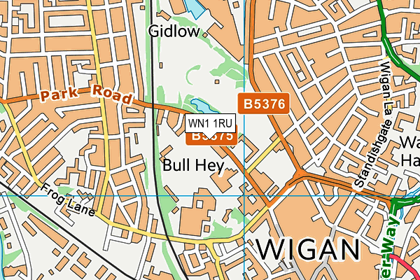 Wigan Sports Club map (WN1 1RU) - OS VectorMap District (Ordnance Survey)