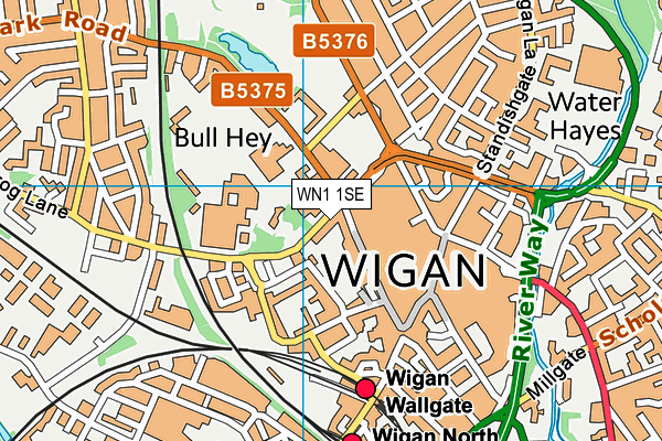 WN1 1SE map - OS VectorMap District (Ordnance Survey)